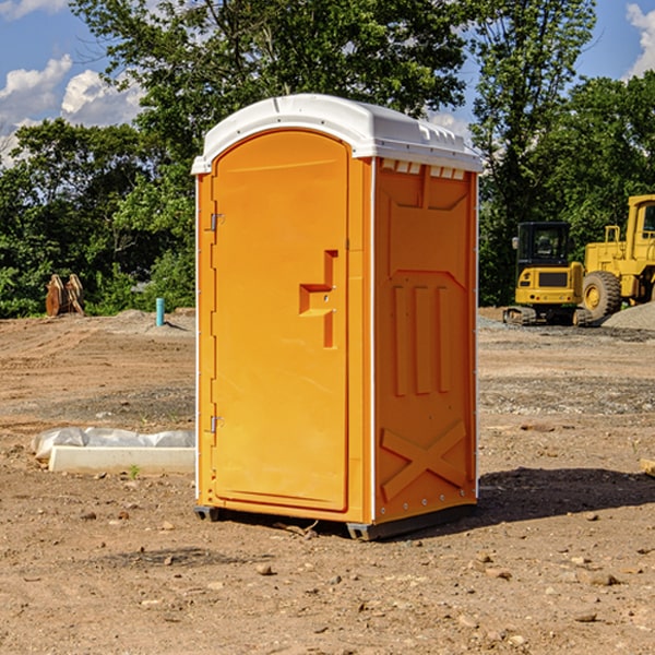 how often are the portable restrooms cleaned and serviced during a rental period in Crystal Lake IA